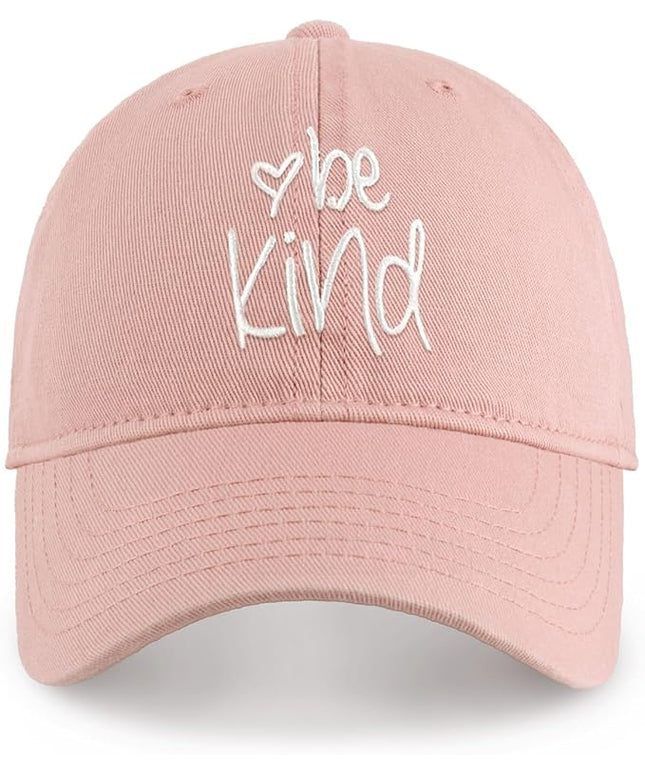 CHOK.LIDS Be Kind Trendy Womens Baseball Cap Unisex Fashion Cotton Polo Style Fun Inspirational Saying Seasonal Headwear