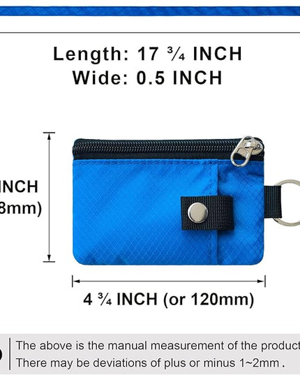Minimalist RFID Blocking Small Wallet with ID Window,WaterResistant Zip Id Case Wallet with Lanyard Keychain for Cards,Cash,Travel,Women,Men