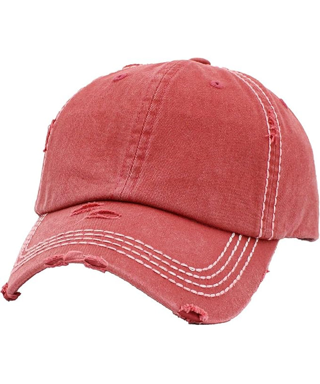 KBETHOS Vintage Washed Distressed Cotton Dad Hat Baseball Cap Adjustable Polo Trucker Unisex Style Headwear