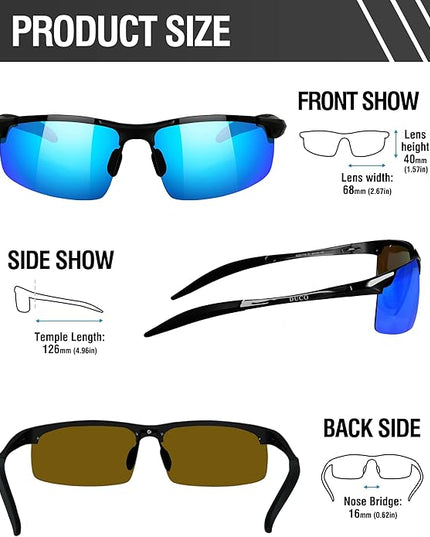 DUCO Mens Sports Polarized Sunglasses UV Protection Sunglasses for Men 8177s