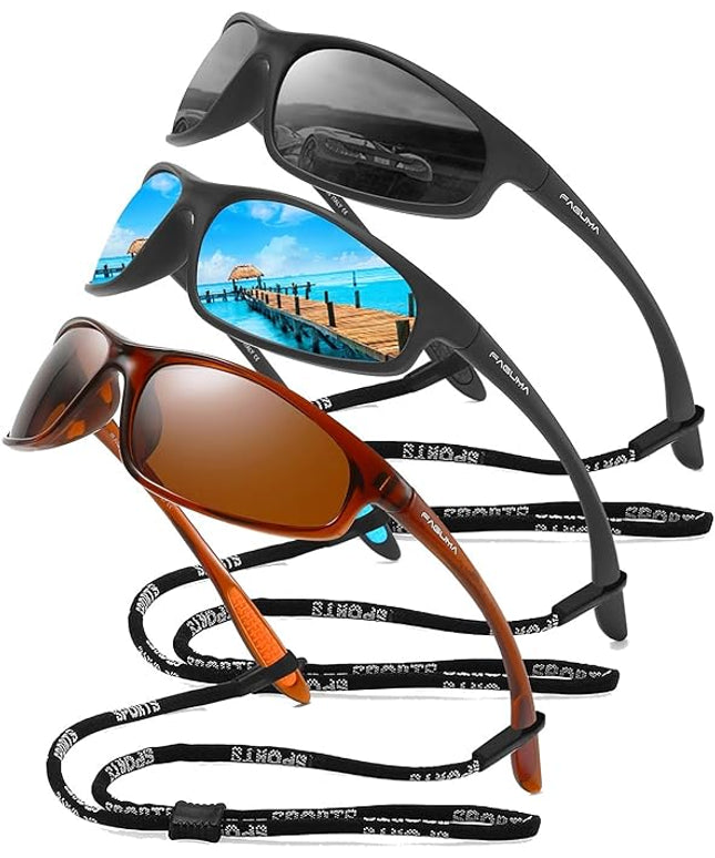 FAGUMA Polarized Sports Sunglasses For Men Cycling Driving Fishing UV400 Protection