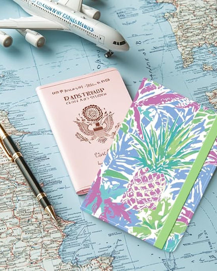 Vegan Leather Passport Holder Cover Tropical Plants Cute Travel Wallet Passport Case with Credit Card Slots for Women Men Travelling Essentials for Flying