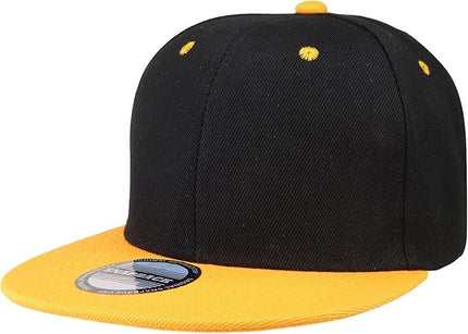 Classic Snapback Hat Cap Hip Hop Style Flat Bill Blank Solid Color Adjustable Size