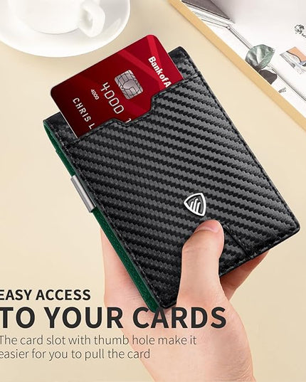 RUNBOX Mens Slim Wallet with Money Clip RFID Blocking Bifold Credit Card Holder for Men with Gift Box