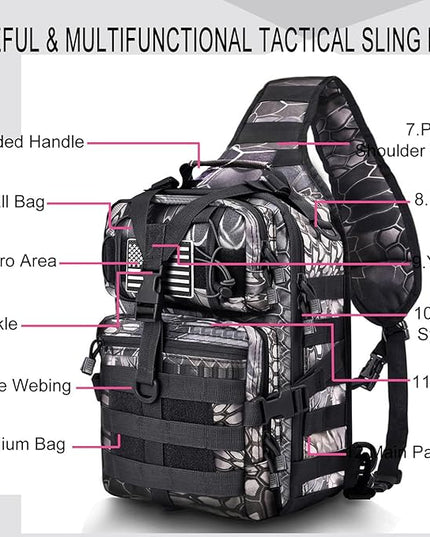 HAOMUK Tactical Sling Bag Pack Military Rover Shoulder Sling Backpack EDC Molle Assault Range Bag
