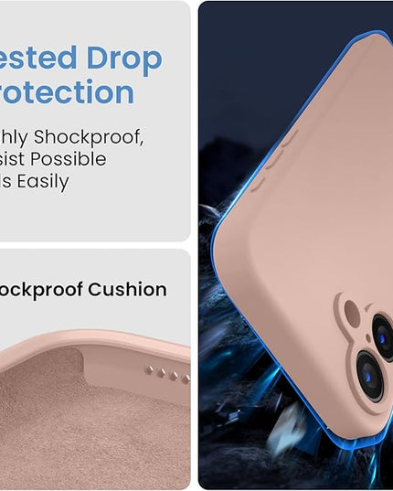 FireNova Designed for iPhone 16 Plus Case, Silicone Upgraded [Camera Protection] Case with [2 Screen Protectors], Soft Anti-Scratch Microfiber Lining Inside, 6.7 inch, Pinksand