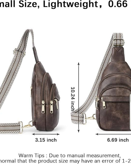 BOSTANTEN Small Sling Bag for Women Leather Crossbody Bags Fanny Pack Chest Bag for Travel