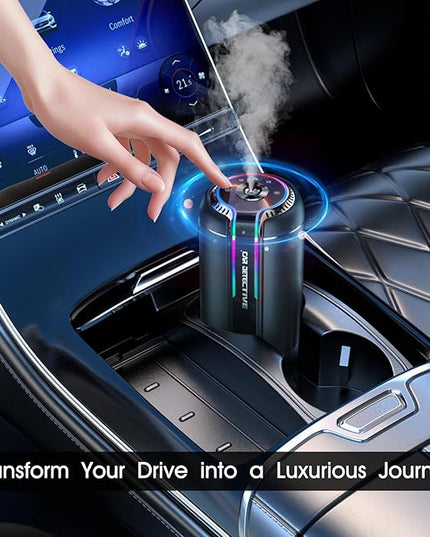 P6 Smart Car Air Freshener Diffuser - Auto On/Off, 4 Modes, 30-Day Battery, Ultrasonic Mist, Long-Lasting 4 Months, Jade Dragon Tea Scent