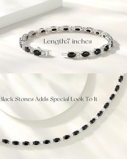 FANCIME Birthstone Bracelets Sterling Silver Tennis Bracelets Charm Fine Jewelry Christmas Gifts for Women 7"