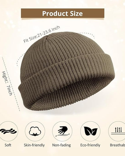 SATINIOR Trawler Beanie Watch Hat Roll-up Edge Skullcap Fisherman Beanie for Women Men