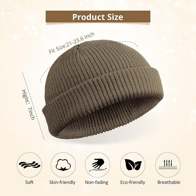 SATINIOR Trawler Beanie Watch Hat Roll-up Edge Skullcap Fisherman Beanie for Women Men