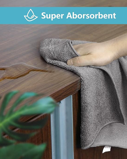 HOMEXCEL Grey Microfiber Cleaning Cloth, 50 Pack Cleaning Towels for Kitchen, Lint Free, Scratch-Free, Highly Absorbent, and Reusable Cleaning Rags for House, Window and Glass, Cars, 11.5 X11.5 inch
