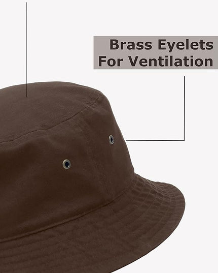 Utmost Bucket Hat 100% Cotton & Denim Lightweight Packable Outdoor Summer Beach Fishing Sun Hat(S/M, 1pc Dark Brown)