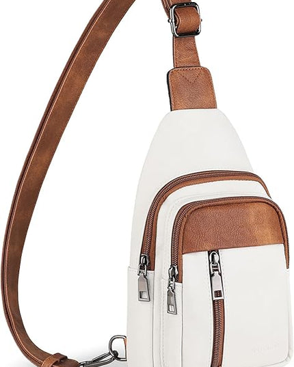 MASINTOR Sling Bag for Women - Crossbody Bags Fanny Pack with Vegan Leather - Adjustable Sling Backack for Travel
