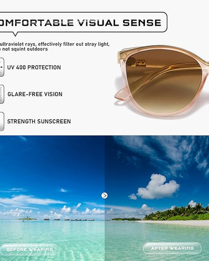 Trendy Cat Eye Sunglasses for Women Fashion Cateye UV400 Protection Glasses CL22017