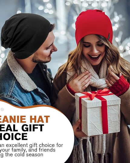 Slouchy Beanie for Women Men Soft Cotton Chemo Hats Double-Layer Warm Beanie Cap for Daily Wear & Transitional Seasons