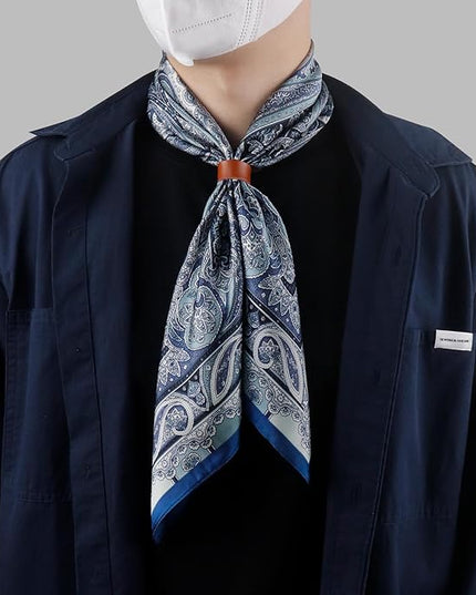 27.5 Inches Square Silk Feeling Neck Scarf for Men Necktie Silk Bandanas Pocket Square Cowboy Scarves