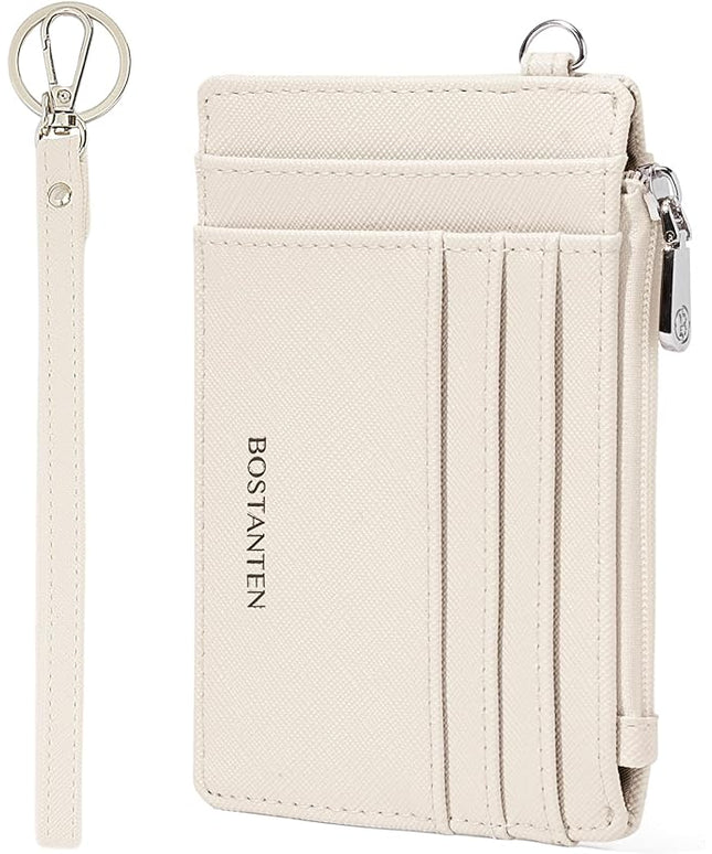 BOSTANTEN Small Wallet For Women RFID Leather Credit Card Holder Slim Wristlet Keychain Wallet With Zipper Pocket