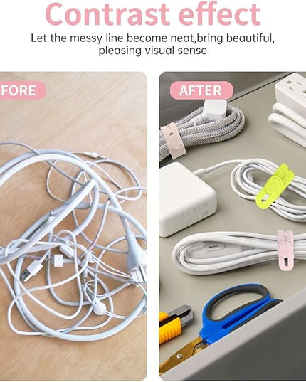 Oligei 100 Pcs Silicone Cable Ties, Cable Ties Reusable, High Elasticity Cord Wraps for Electrical Cords, Cord Organizer for Earphone, Phone Charger(Colorful)