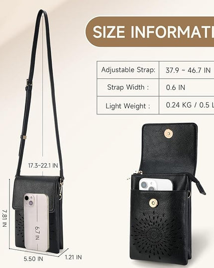 APHISON Small Crossbody Bags for Women Trendy, Leather Phone Wallet Purses Handbags Card Slots with Adjustable Strap