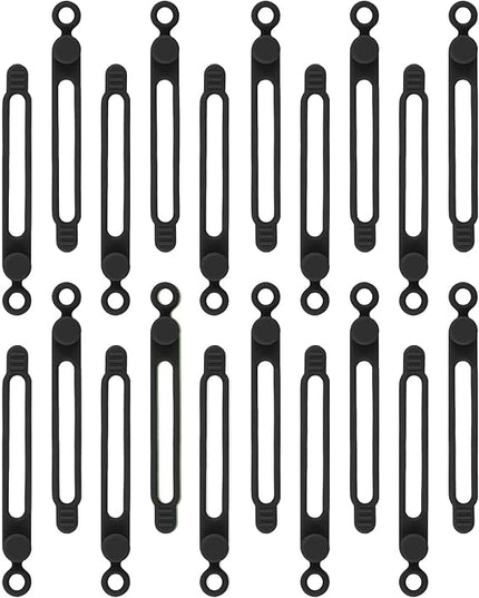24Pcs Silicone Cord Ties, Cable Straps, Multipurpose Elastic Cord Organizer, Cord Ties for Electrical Cords, Charging Cord Organizer, Charger Computer Headphone Mouse Cable Ties Reusable