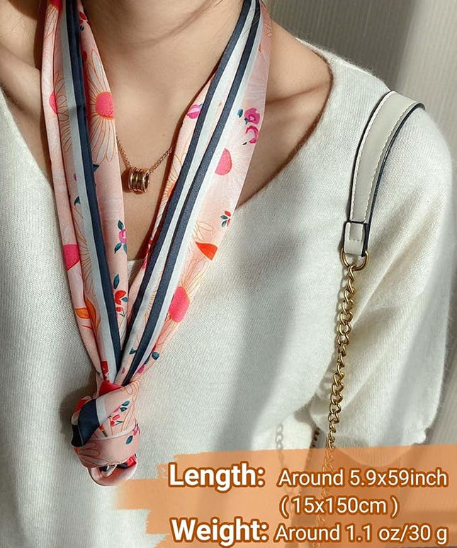 Dailyacc Hair Scarf for Women Fashion Silky Satin Headscarf Wrap Breathable Lightweight Neck Scarves For Handbag