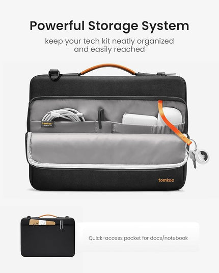 tomtoc 360 Protective Laptop Shoulder Bag for 13-inch 2025 MacBook Air M4/A3240, M3/A3113, M2/A2681, M1/A2337, MacBook Pro M2/A2686 M1/A2338, Water-Resistant Laptop Accessory Carrying Case Sleeve
