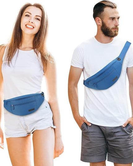 MAXTOP Large Crossbody Fanny Pack with 4-Zipper Pockets,Gifts for Enjoy Sports Festival Workout Traveling Running Casual Hands-Free Wallets Waist Pack Phone Bag Carrying All Phones