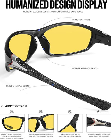 KALIYADI 4 Pack Polarized Sunglasses-Men Sports Sun-glasses: Mens Sunglasses UV Protection for Fishing Driving Cycling