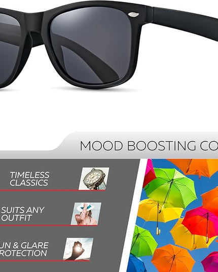 Retro Rewind Polarized Sunglasses for Men and Women - UV Protection Classic Sun Glasses