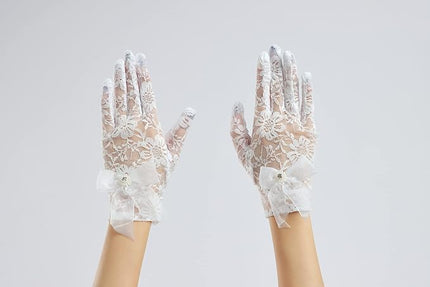 Sahabowi Satin Gloves Formal Bridal Banquet Party Wedding Opera Solid Colorful Mitten For Women
