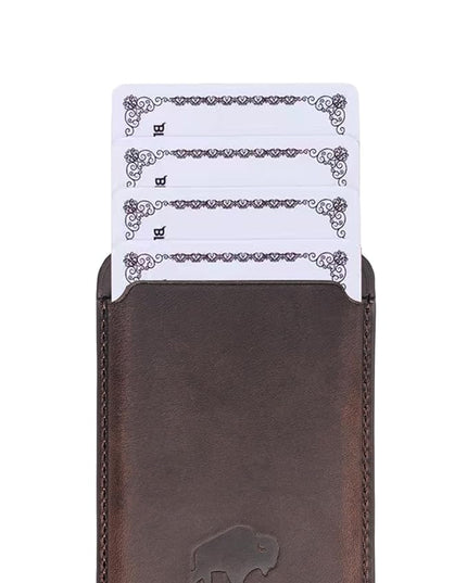 BLACKBROOK Leather Wallet for MagSafe, Duke Slim Full Grain Leather Card Holder, Holds up to 3 Cards, RFID Protection & Easy Access