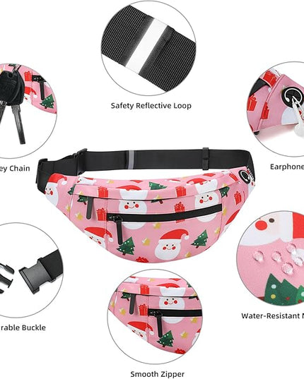 MAXTOP Large Crossbody Fanny Pack with 4-Zipper Pockets,Gifts for Enjoy Sports Festival Workout Traveling Running Casual Hands-Free Wallets Waist Pack Phone Bag Carrying All Phones