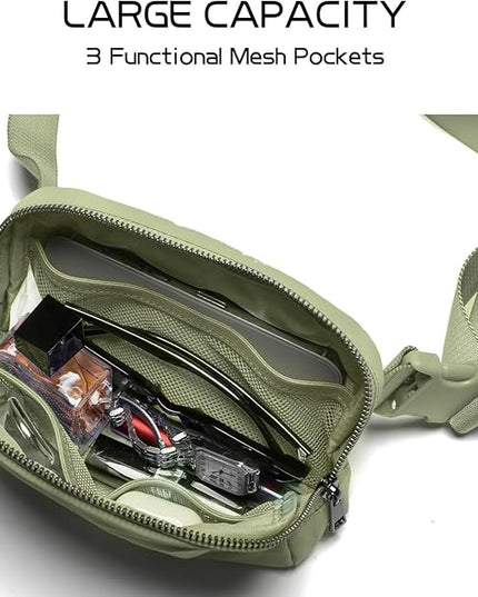 Belt Bag for Women Fanny Pack Crossbody Bags for Women Fashion Waist Packs with Adjustable Strap Gifts for Teenage Girls Women Men (khaki Green)