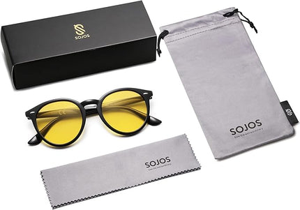 SOJOS Retro Round Polarized Sunglasses for Women Men Classic Vintage Sunnies SJ2069