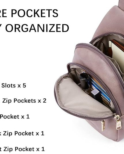 BOSTANTEN Small Sling Bag for Women Leather Crossbody Bags Fanny Pack Chest Bag for Travel