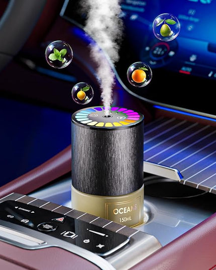 Car Air Freshener, Car Fresheners Long Lasting, Auto On/Off, 3 Adjustable Modes for Custom Scent Intensity, 150mL Large Capacity, Diffuser with RGB Music Syncing Light (Oceans)