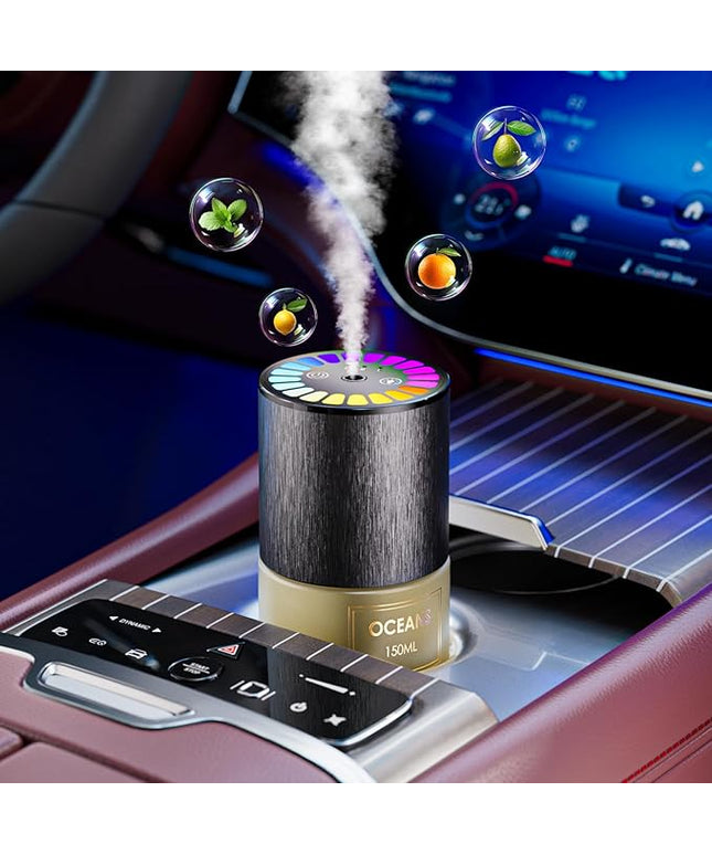 Car Air Freshener, Car Fresheners Long Lasting, Auto On/Off, 3 Adjustable Modes for Custom Scent Intensity, 150mL Large Capacity, Diffuser with RGB Music Syncing Light (Oceans)