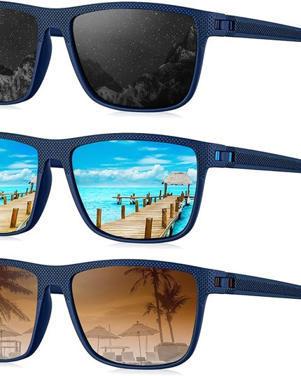 KALIYADI Polarized Sunglasses for Men, Lightweight Sun Glasses with UV Protection for Driving Fishing Golf