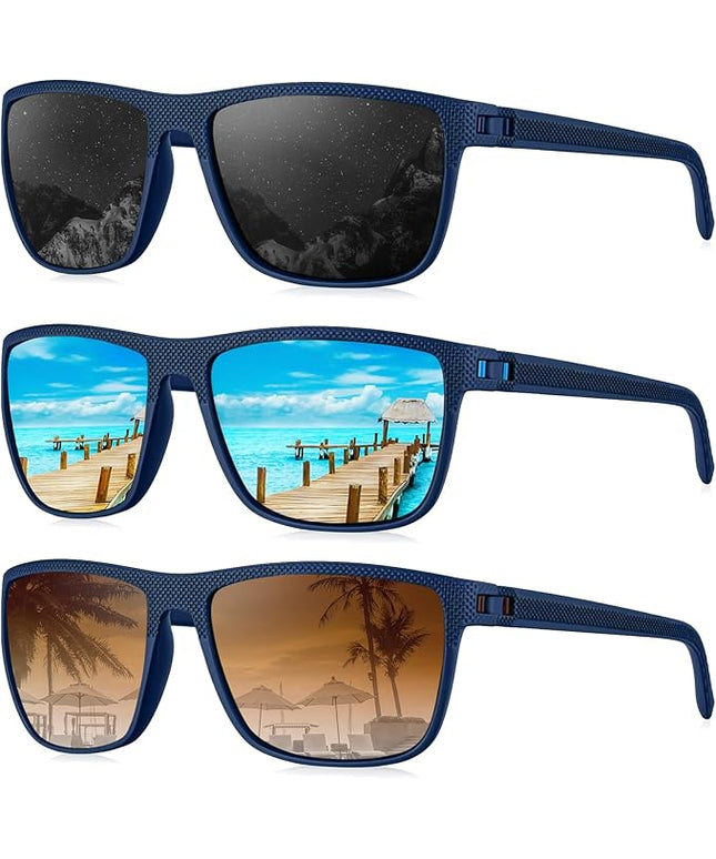 KALIYADI Polarized Sunglasses for Men, Lightweight Sun Glasses with UV Protection for Driving Fishing Golf