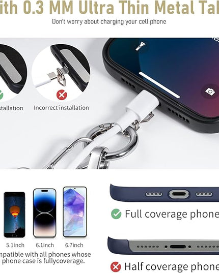Clip and Go Strap for Phone with Wallet Crossbody Phone Lanyard and Detachable Checkered Bag with ID Window and RFID Pouch for Daily Travel.