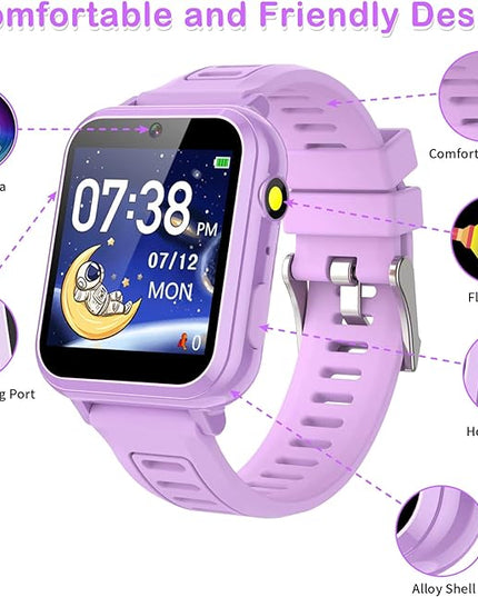 Kids Smart Watches Girls Gifts Age 3-12, Smart Watch for Kids with 39 Games Camera Video Recorder Music Player Alarm Calculator Stopwatch Flashlight Pedometer Gift Toys for Girls Ages 5 6 7 8 9 10