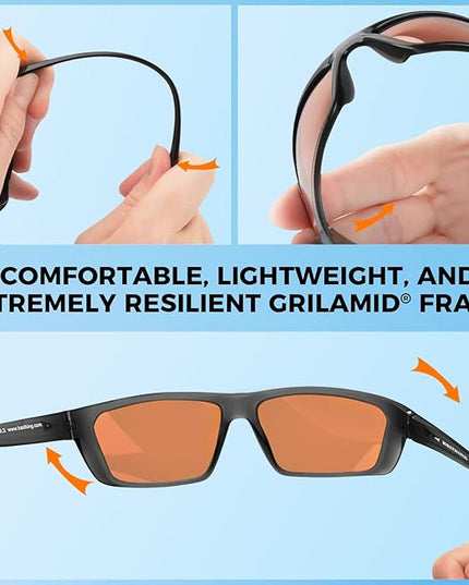 KastKing Huzzah Polarized Sport Sunglasses for Men and Women, Ideal for Driving Fishing Cycling and Running,UV Protection