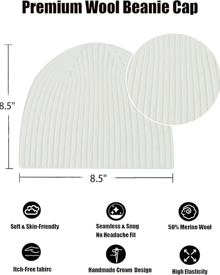 choshion Wool Knit Fisherman Beanie Hat for Men Women,Cuffless Warm Short Cuff Beanies Toboggan Ski Hats Winter Skull Cap