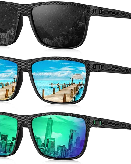 KALIYADI Polarized Sunglasses for Men, Lightweight Sun Glasses with UV Protection for Driving Fishing Golf