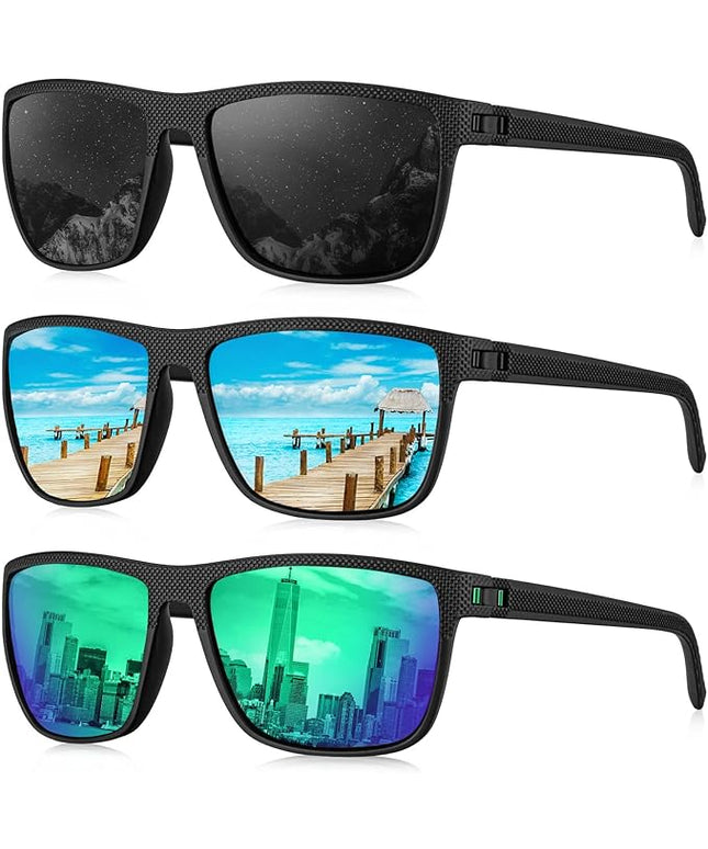 KALIYADI Polarized Sunglasses for Men, Lightweight Sun Glasses with UV Protection for Driving Fishing Golf