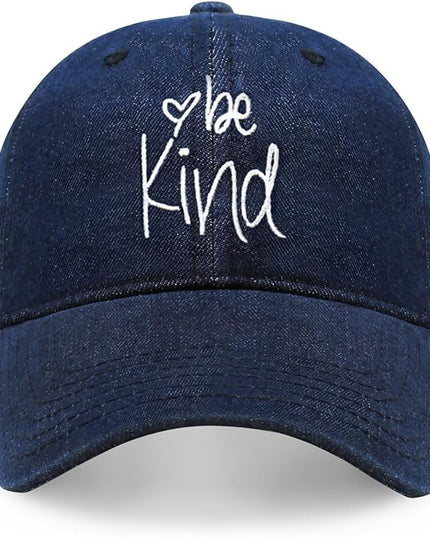 CHOK.LIDS Be Kind Trendy Womens Baseball Cap Unisex Fashion Cotton Polo Style Fun Inspirational Saying Seasonal Headwear