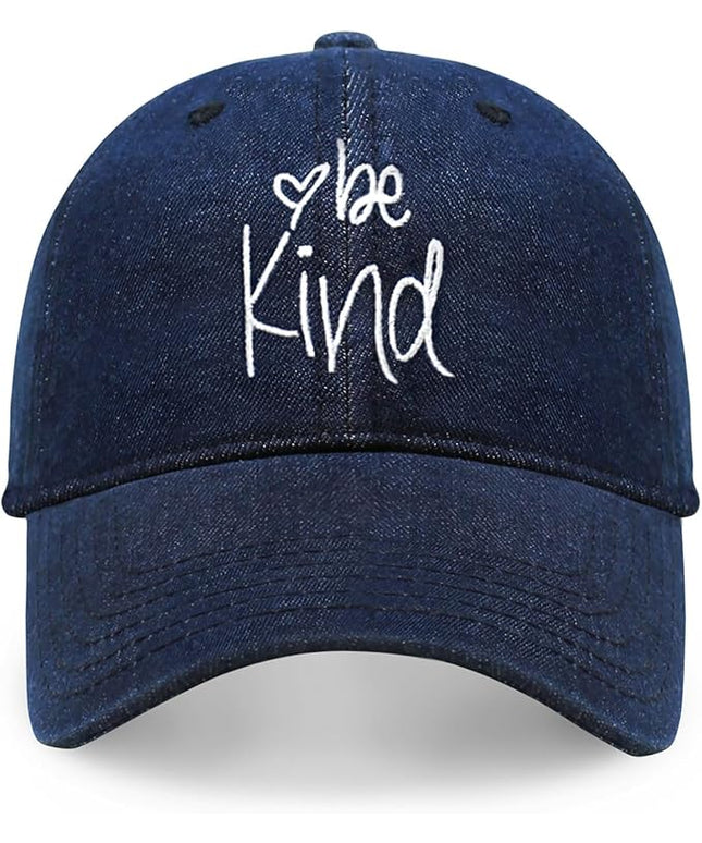 CHOK.LIDS Be Kind Trendy Womens Baseball Cap Unisex Fashion Cotton Polo Style Fun Inspirational Saying Seasonal Headwear