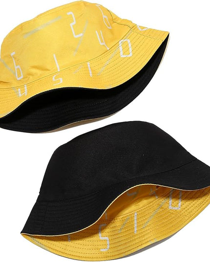 Mashiaoyi Unisex Print Double-Side-Wear Reversible Bucket Hat