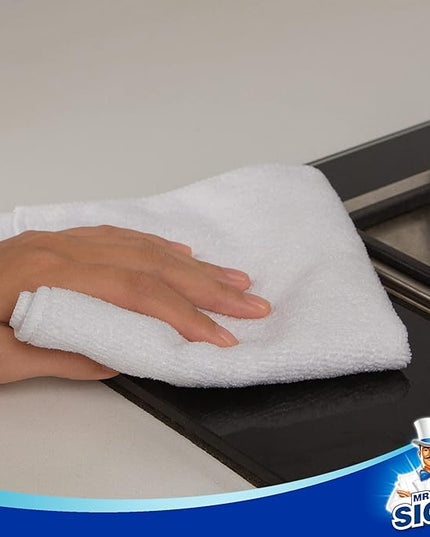 MR.SIGA Microfiber Cleaning Cloth, All-Purpose Microfiber Towels, Streak Free Cleaning Rags, Pack of 12, White, Size 32 x 32 cm(12.6 x 12.6 inch)